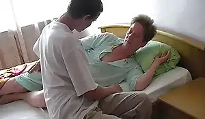 An aged widely applicable enjoys a young cock