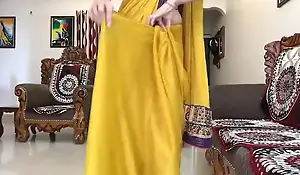 Indian Desi Bhabhi Wearing Rueful Saree In Front Of Devar