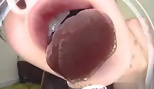 Japanese Oriental Tongue Spit Face Nose Licking Sucking Giving a kiss Handjob Fetish - More at fetish-master porn video