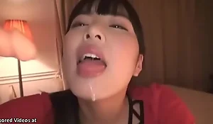 Japanese girlfriend rough blowjob training