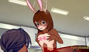 Furry hentai - deer-rabbit & horse boobjob and fucked - anime manga japanese yiff