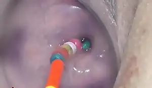 Uterus penetration with objects pumping cervix prolapse
