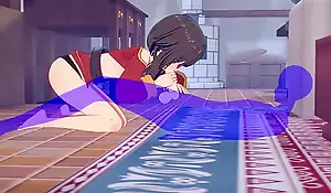 Konosuba hentai - megumin blowjob with the addition of cum thither her frowardness - japanese asian manga anime game porn