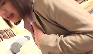 Japanese office trannie drops their way cumload