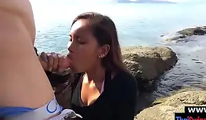 Pretty asian girlfriend shows off her blowjob skills