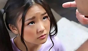Tiny asian schoolgirl gets caught messing just about