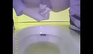 Asian teen pee in toilet 3