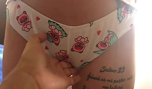 creampie !! Playing with my stepdaughter girl with super sexy panties !!